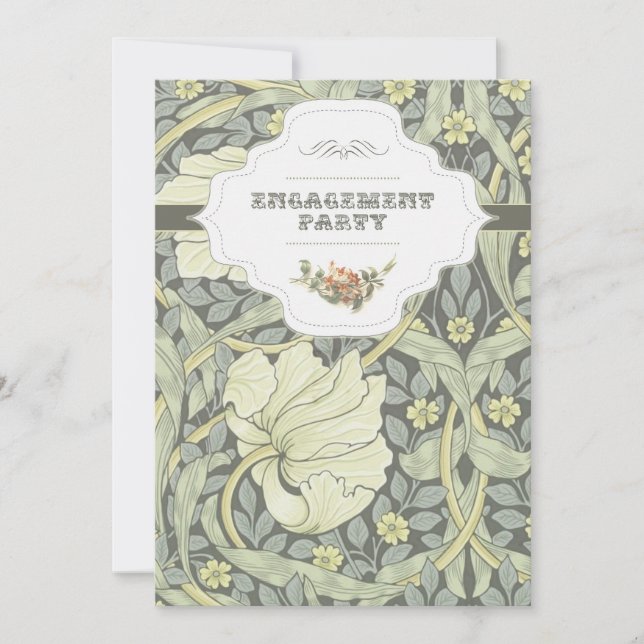 Invitation élégante vintage typographie fiançailles invitatio (Devant)