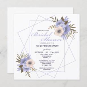 Invitation Élégante Violet cinq Roses pétales Fête des mariée