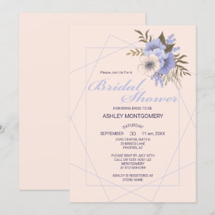 Invitation Élégante Violet cinq Roses pétales Fête des mariée