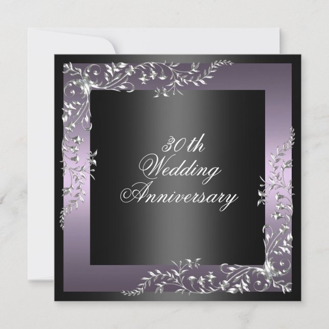Invitation élégante violette pour anniversaire de  (Devant)