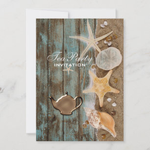 Invitation élégantes coquilles de mer plage douche de mariée 