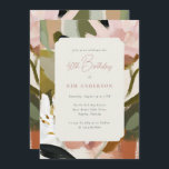 Invitation Elégantes fleurs florales peinture 40e anniversair<br><div class="desc">Cet élégant tableau floral de style Invitation Invitation de fête d'anniversaire présente un arrière - plan de fleurs et de feuillage à la peinture à l'huile et à la vivacité, aux couleurs pastel pastel rose, blanc et vert. Parfait pour une célébration moderne et surélevée avec une ambiance boho décontractée, cette...</div>