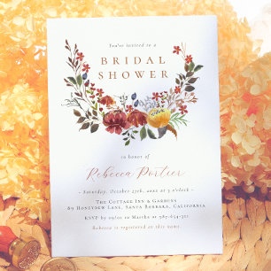 Invitation Élégantes Fleurs Sauvages Aquarelle Enterrement de