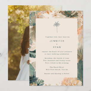 Invitation Élégantes Photos de Palmiers Tropicales pour Maria