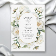 Élégantes Pivoines Blanches Floral Aquarelle Maria