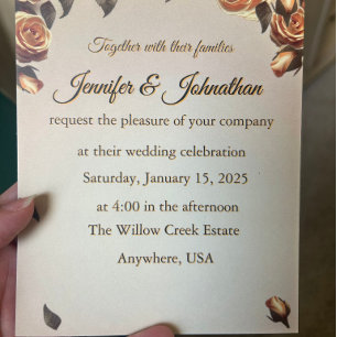 Invitation Elegantes rêves de champagne aux Roses Dorées