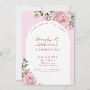 Invitation Élégantes roses roses blush pour une fête d'annive