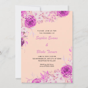 Invitation Élégantes Roses Roses Orange Crème Mariage