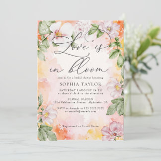 Invitation Élégantes roses sauvages Amour en fleurs Mariage