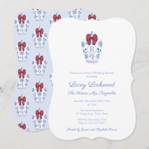 Invitation Élégantes Vacances Rouge Quelque chose de bleu Fêt