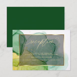 Invitation Élégantes Verts et ors Carton d'invitation de réce