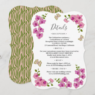 Invitation Élégants détails de délicates orchidées violettes 