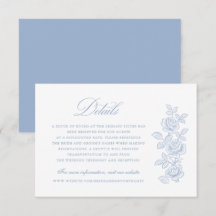 Élégants détails de mariage floral vintage bleu po