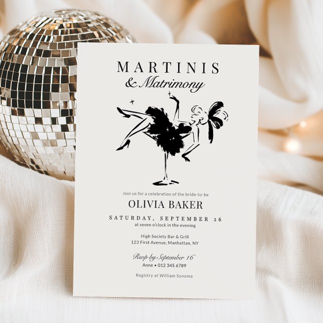 Invitation Elegants Martini & Matrimoniée : Fête de Mariage (Créateur téléchargé)