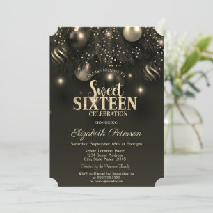 Invitation Élégants Ornements Chic de Style Douce 16 Ans