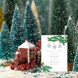 Invitation Élégants ornements de vêtements d'hiver Baby Showe