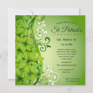 Invitation Élégants trèfles et volutes de la Saint-Patrick