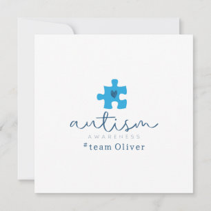 Invitation élément de puzzle bleu de sensibilisation à l'auti