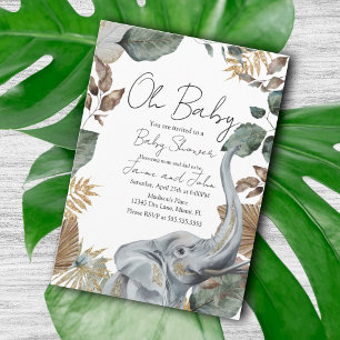 Invitation Élément Jungle Sauvage Détails Baby Shower