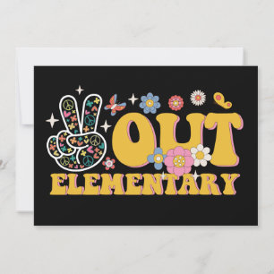 Invitation Élémentaire Peace Out Groovy Dernier Jour D'École