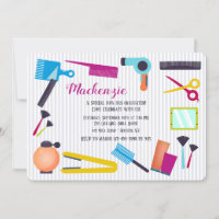 Éléments d'invitation pour école de beauté