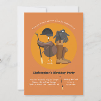 Invitation Eléments équitation Equestre Anniversaire Invitati