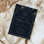 Invitation Eléments mystiques célestes Commencer 21e annivers<br><div class="desc">Conçu pour se coordonner avec notre collection mystique céleste, cette carte d'invitation unique personnalisable d'anniversaire présente de magnifiques éléments célestes d'or sur un arrière - plan de marine sombre. Pour une personnalisation plus avancée de cette conception, par exemple la modification de la disposition, de la police ou de la taille...</div>