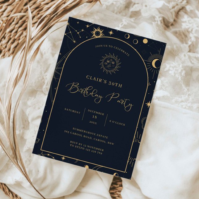 Invitation Eléments mystiques célestes Commencer 30e annivers (Créateur téléchargé)