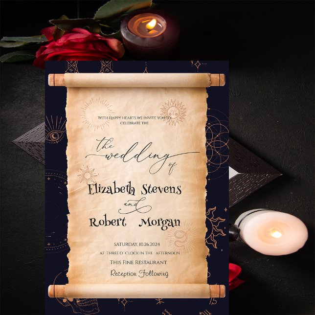 Invitation Éléments Mystiques Célestes Mariage Halloween (Créateur téléchargé)