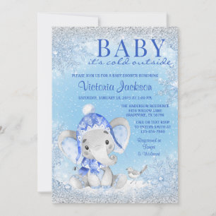 Invitation Elephant Baby son froid Baby shower extérieur