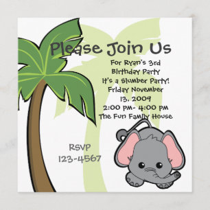 Invitation Eléphant bébé