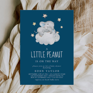 Invitation Elephant Boy Baby shower de la petite arachide d