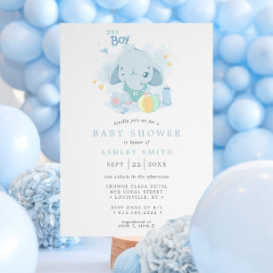 Invitation Elephant C’est un Baby shower garçon