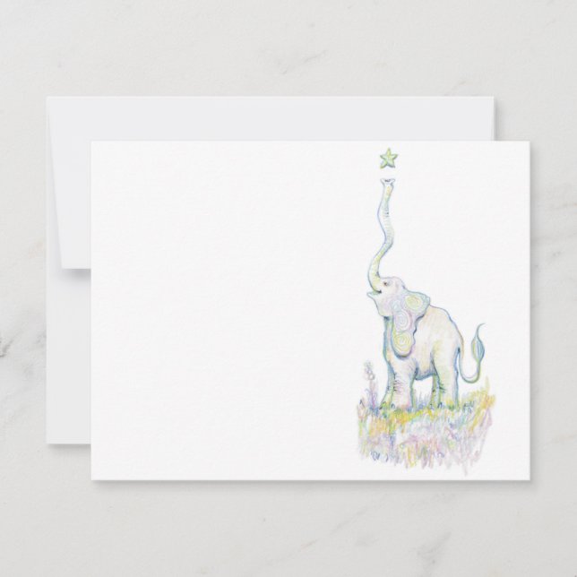 Invitation Éléphant chanceux (Devant)