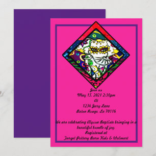 Invitation Éléphant de carnaval d'impression florale