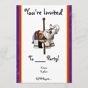 Invitation Éléphant de carrousel