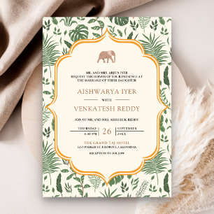 Invitation Éléphant de la forêt tropicale Tout en un Mariage