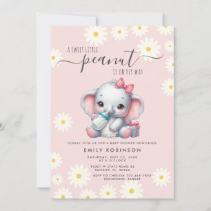 Invitation Eléphant Floral De Faisée Avec Baby shower Lait