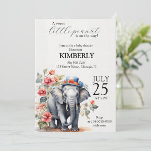 Invitation Éléphant Mignon Avec Chapeau