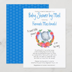 Invitation Eléphant mignon dans le Baby shower Garland Boy pa