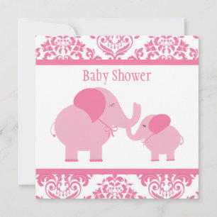 Invitation Eléphants roses