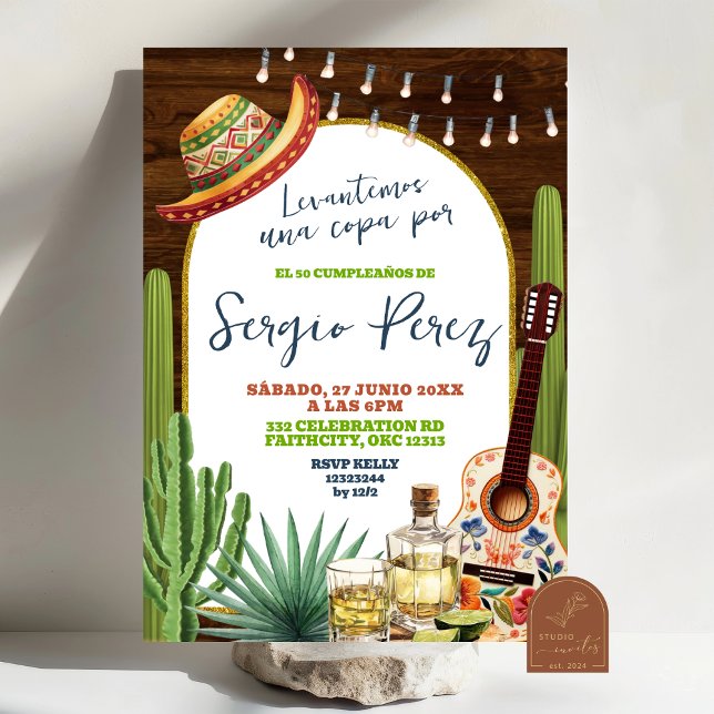 Invitation Élever un verre pour l'anniversaire de la Tequila  (Créateur téléchargé)