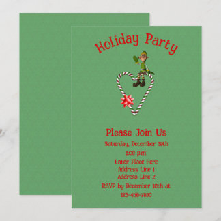 Invitation Elf en Sucre de canne Coeur Noël