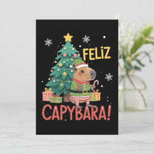 Invitation Elfe Capybara Joyeux Noël Arbre de Noël 