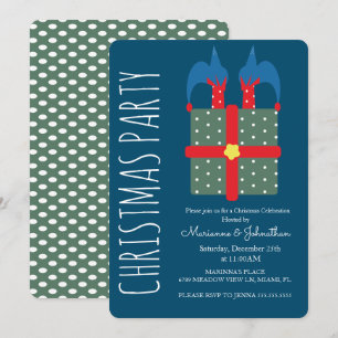 Invitation Elfe de Noël moderne dans une fête de vacances ave