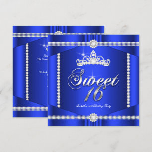 Invitation Elite Royal Blue Princess Sweet 16 Party Diamond