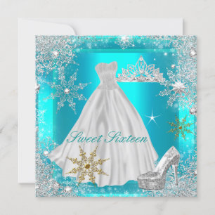 Invitation Élite Sweet 16 Seize Douces Chaudes Sarcelle Blanc