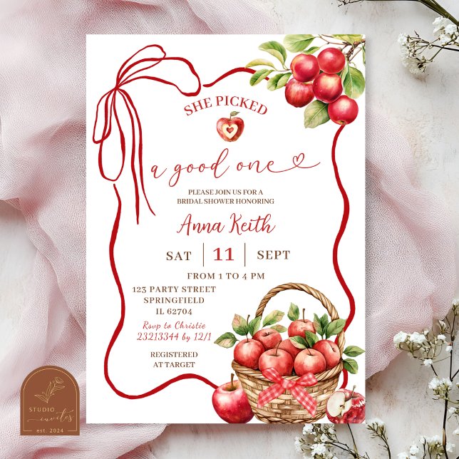 Invitation Elle a choisi une bonne douche de mariée à thème p (Créateur téléchargé)