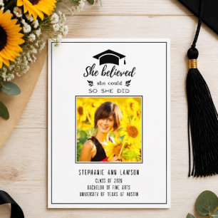 Invitation Elle a cru, alors elle a fait Annonce de remise de