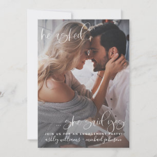 Invitation Elle A Dit Oui 2 Photo QR Code Script Fiançailles